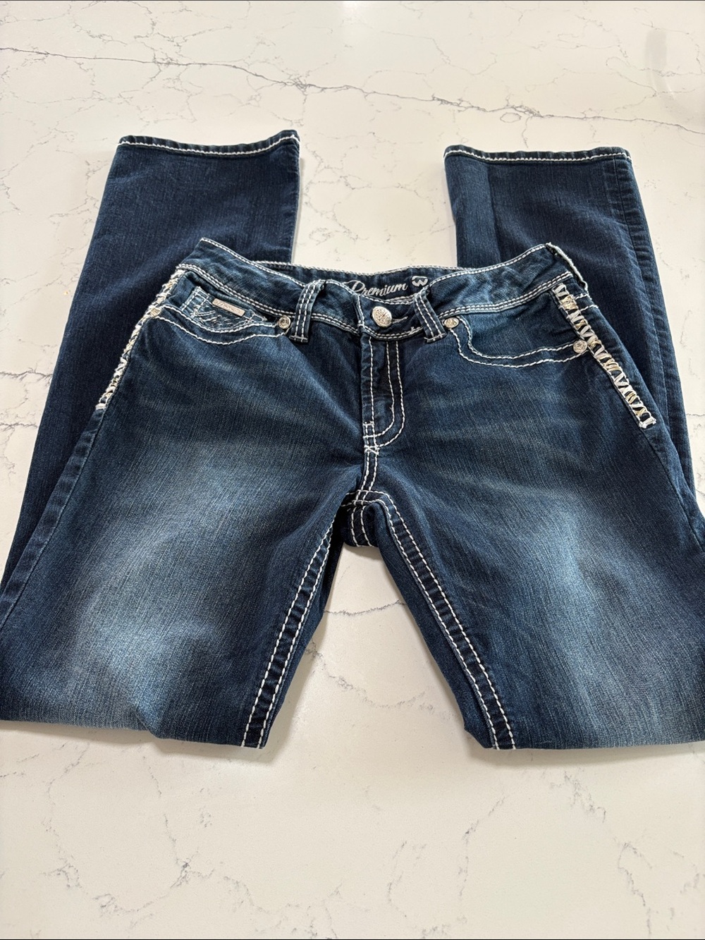 Worn once detailed jeans.